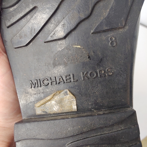 Michael Kors black rain boots 8, rubber tall - Picture 6 of 8